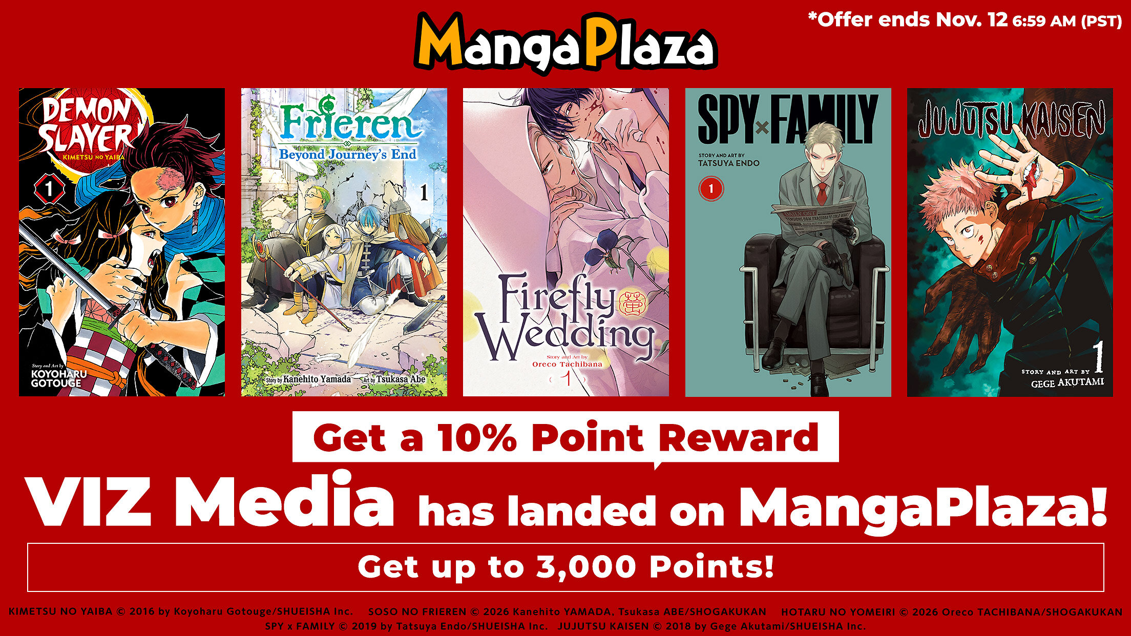 VIZ Media manga titles arrive on MangaPlaza with 10% points offer