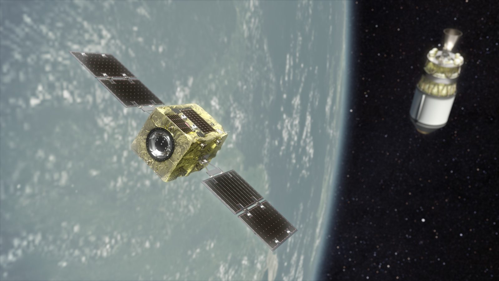 A spacecraft will fly up to a spent rocket stage and photograph it